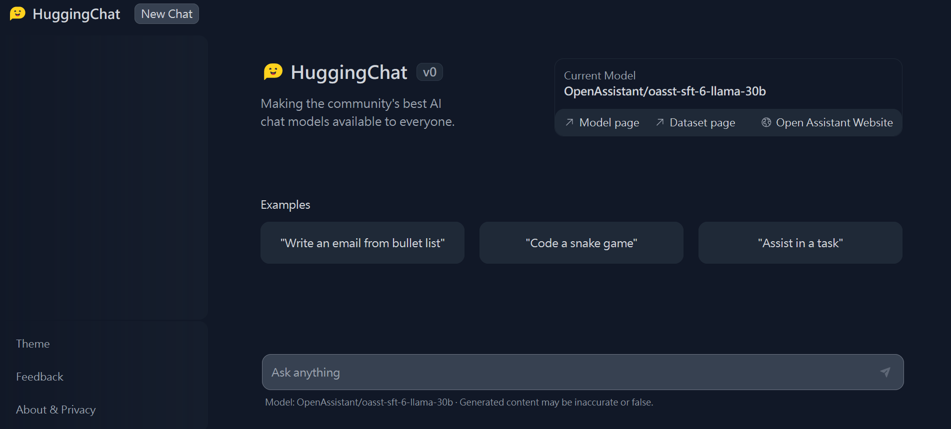 Hugging chat